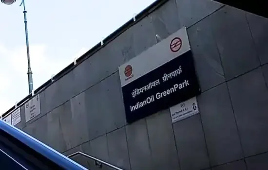 Green Park metro station exit gate in south Delhi